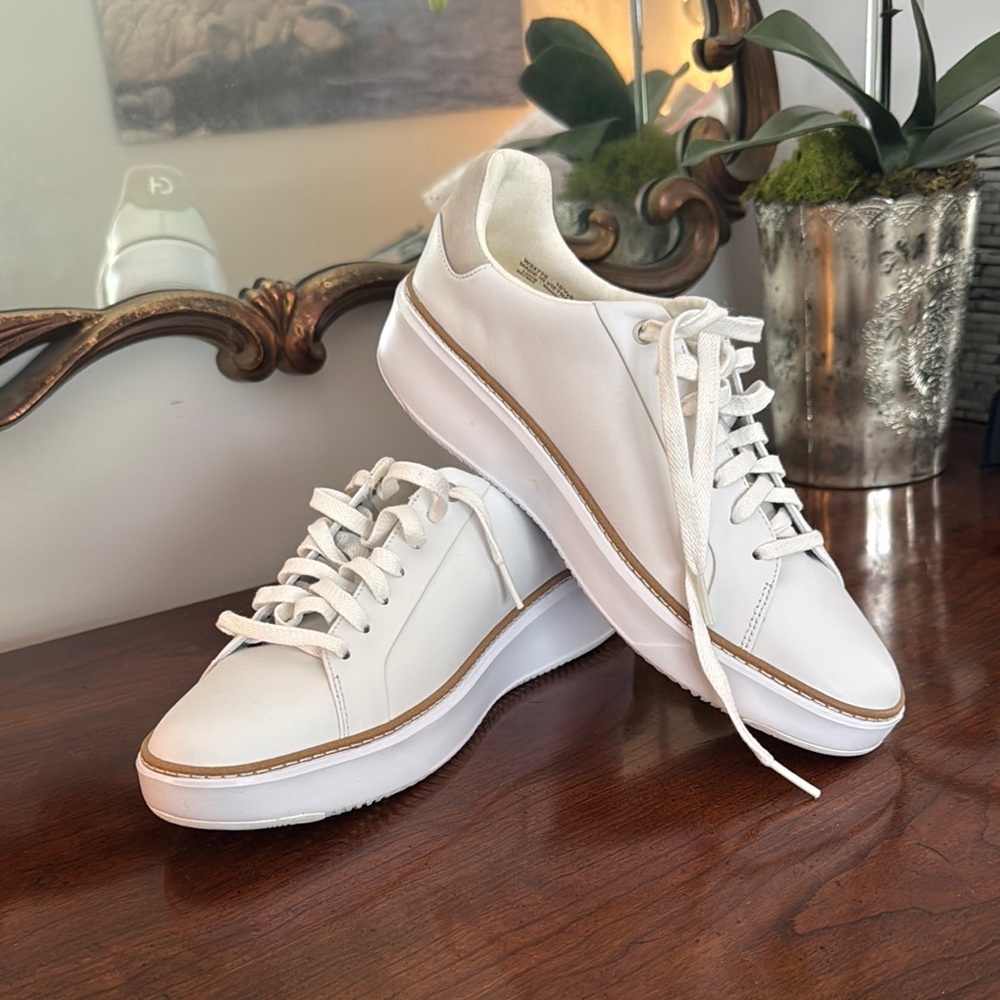 Cole Haan Grandseries White Leather Sneakers never worn. NWOT 10.5 women’s